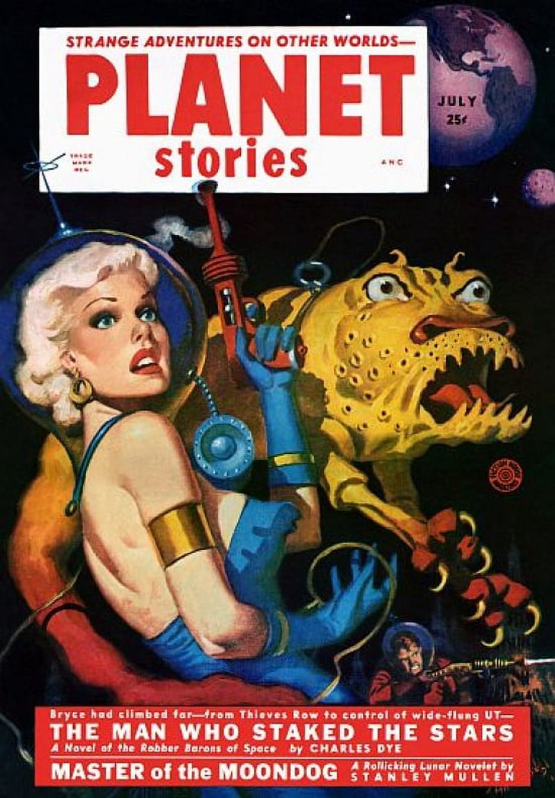 Vintage Sci Fi ANC Planet Stories July 25c Canvas Art - (18 x 24)