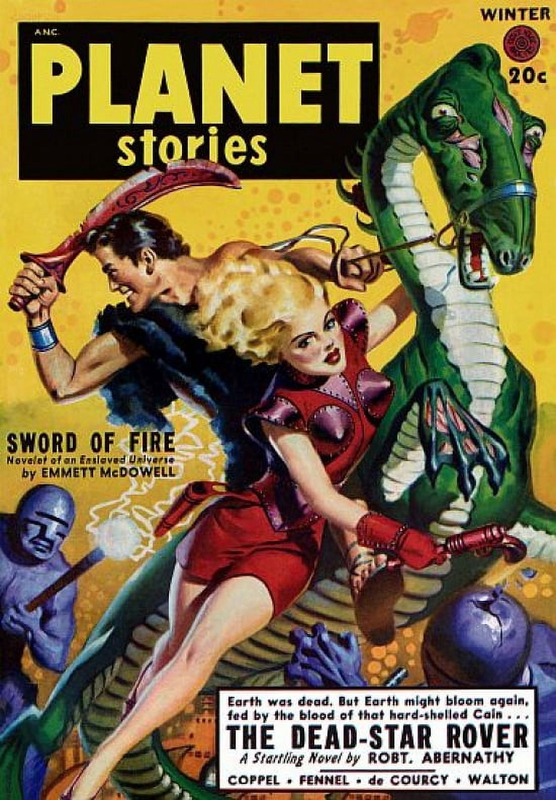Vintage Sci Fi ANC Planet Stories Winter Canvas Art - (18 x 24)