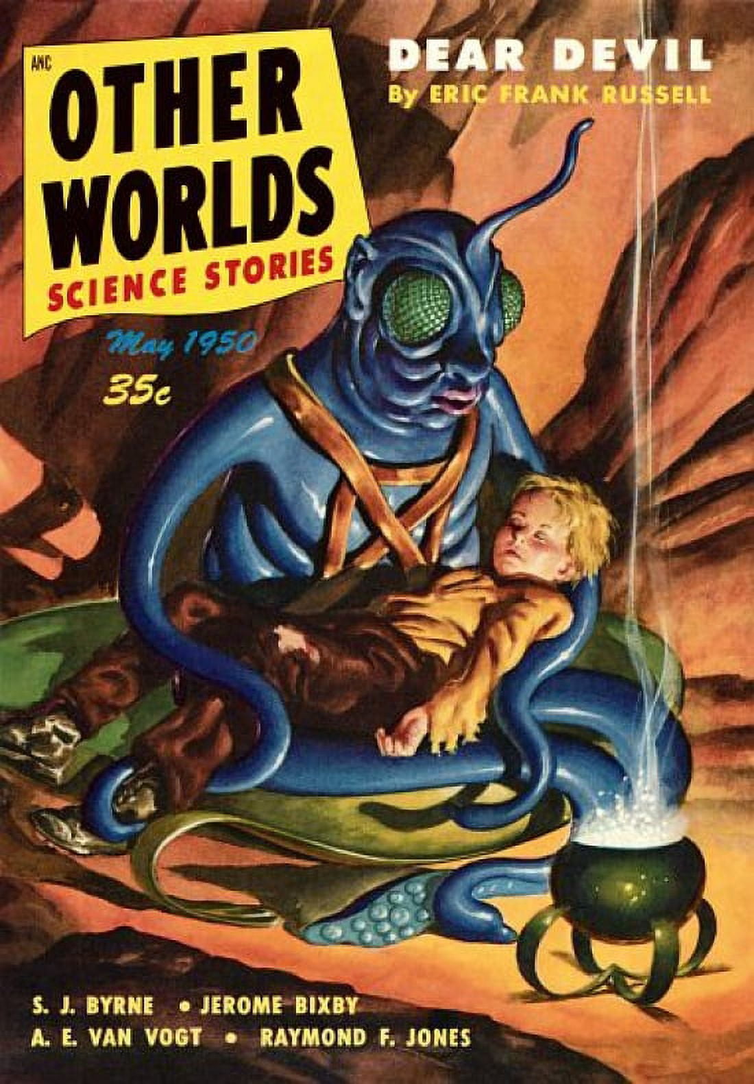 Vintage Sci Fi ANC Science Stories Dear Devil Canvas Art - (24 x 36)
