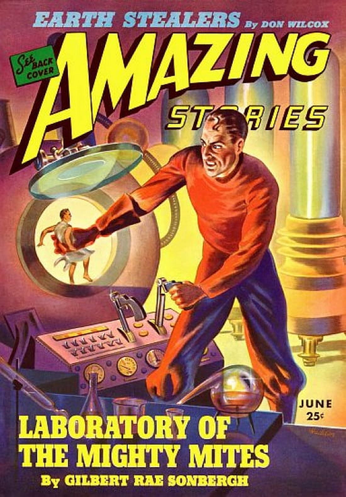 Vintage Sci Fi Amazing Stories - Earth Stealers Canvas Art - (18 x 24)
