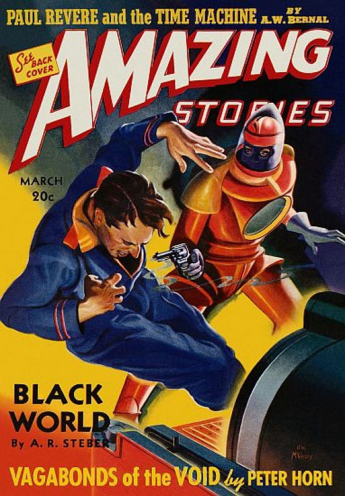 Vintage Sci Fi Amazing Stories - MARCH 20c Canvas Art - (24 x 36)