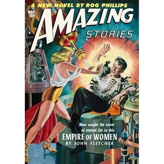 Vintage Sci Fi Amazing Stories May 25c Poster Print (18 x 24)