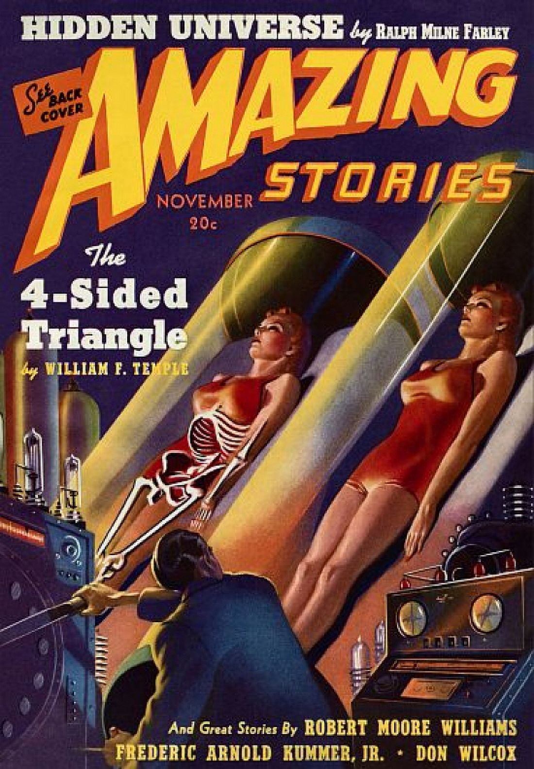 Vintage Sci Fi Amazing Stories - November 20c Canvas Art - (24 x 36)