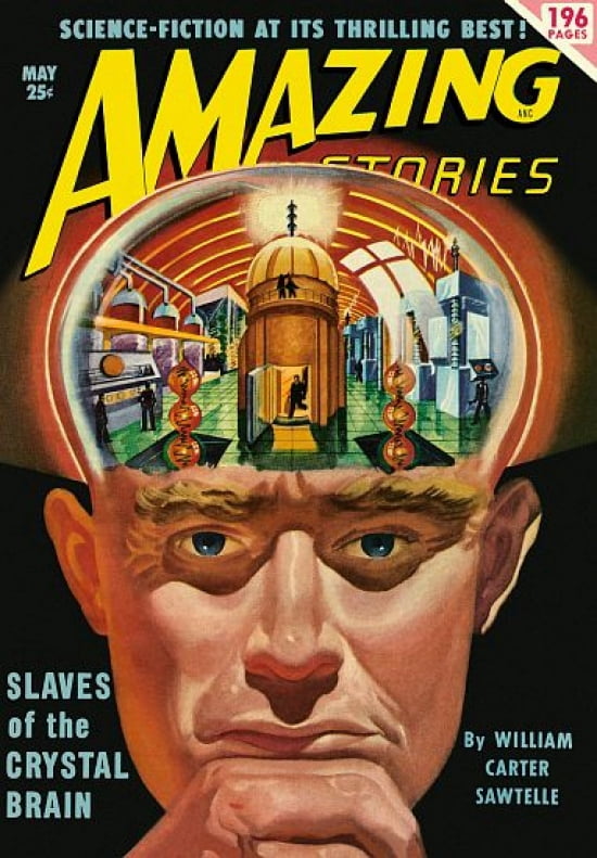 Vintage Sci Fi Amazing Stories Slaves Canvas Art - (24 x 36)