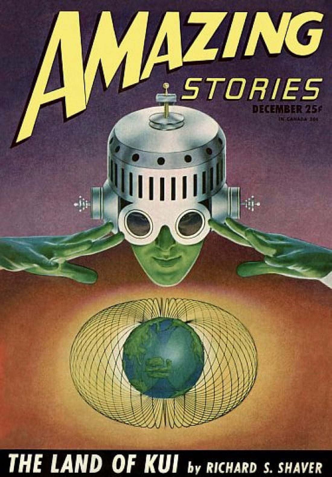 Vintage Sci Fi Amazing Stories The Land Of Kui Canvas Art - (18 x 24)