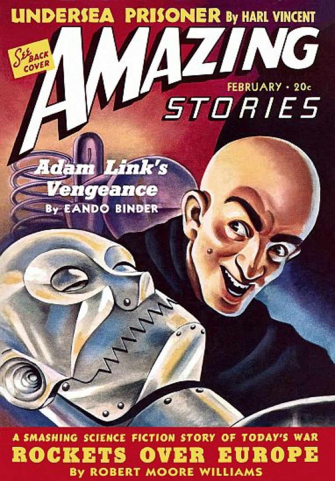 Vintage Sci Fi Amazing Stories Vengeance Canvas Art - (18 x 24)