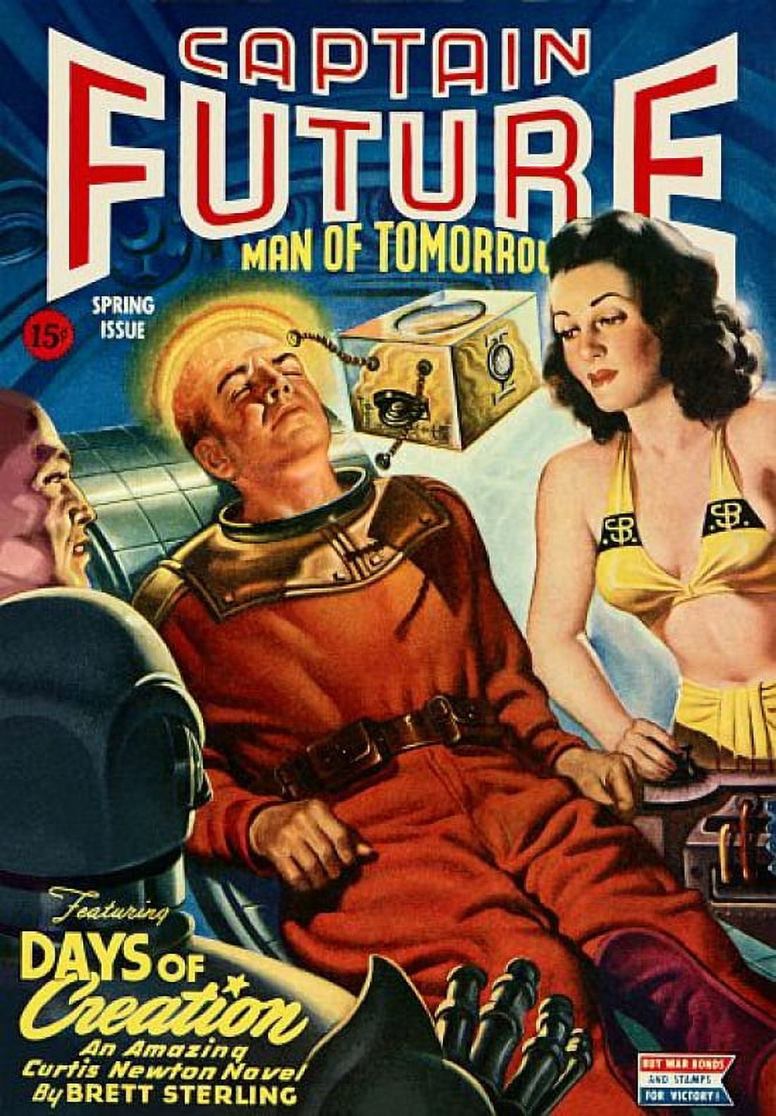 Vintage Sci Fi Captain Future Man Of Tomorrow Canvas Art - (18 x 24)