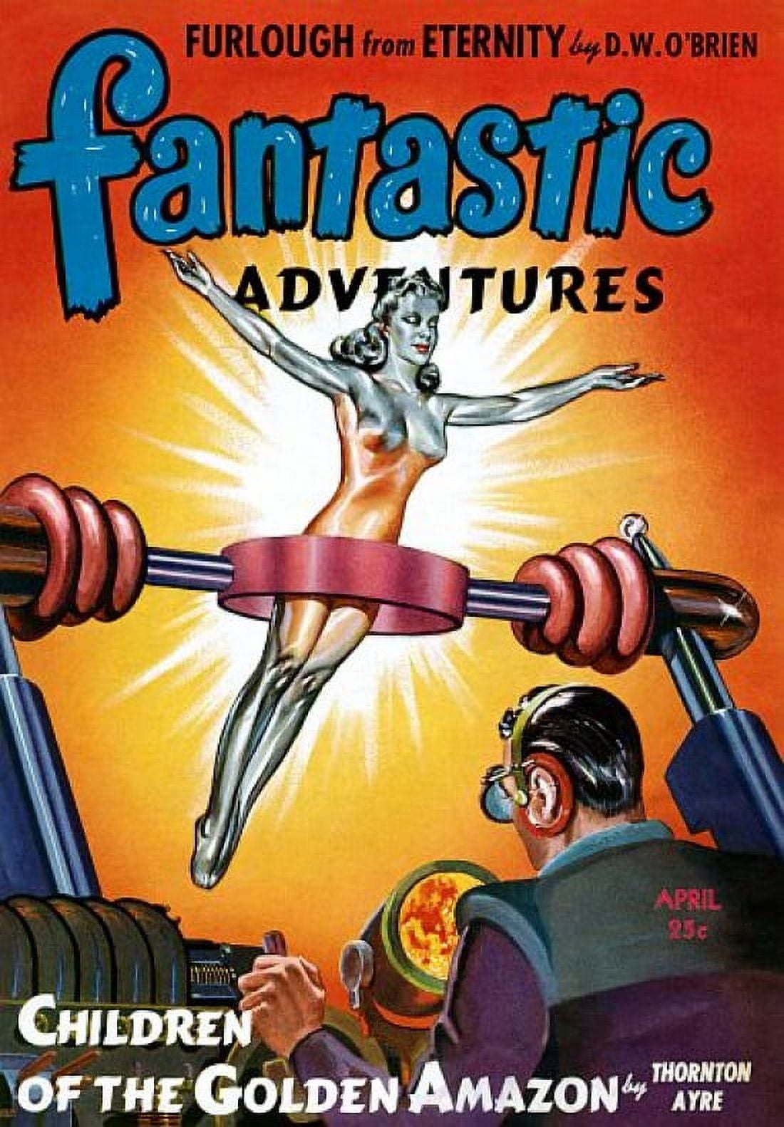 Vintage Sci Fi Fantastic Adventures Canvas Art -  (24 x 36)