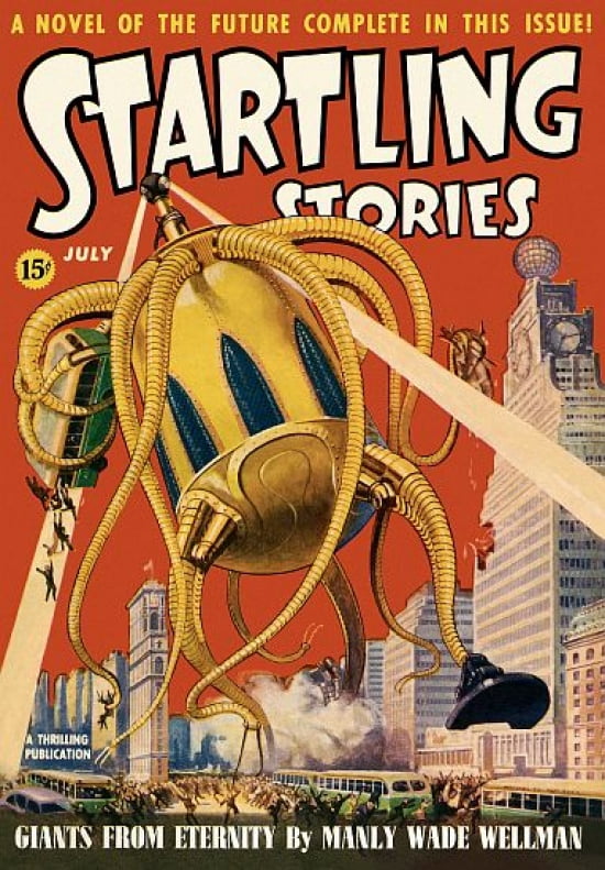 Vintage Sci Fi Giants From Eternity Canvas Art - (18 x 24)