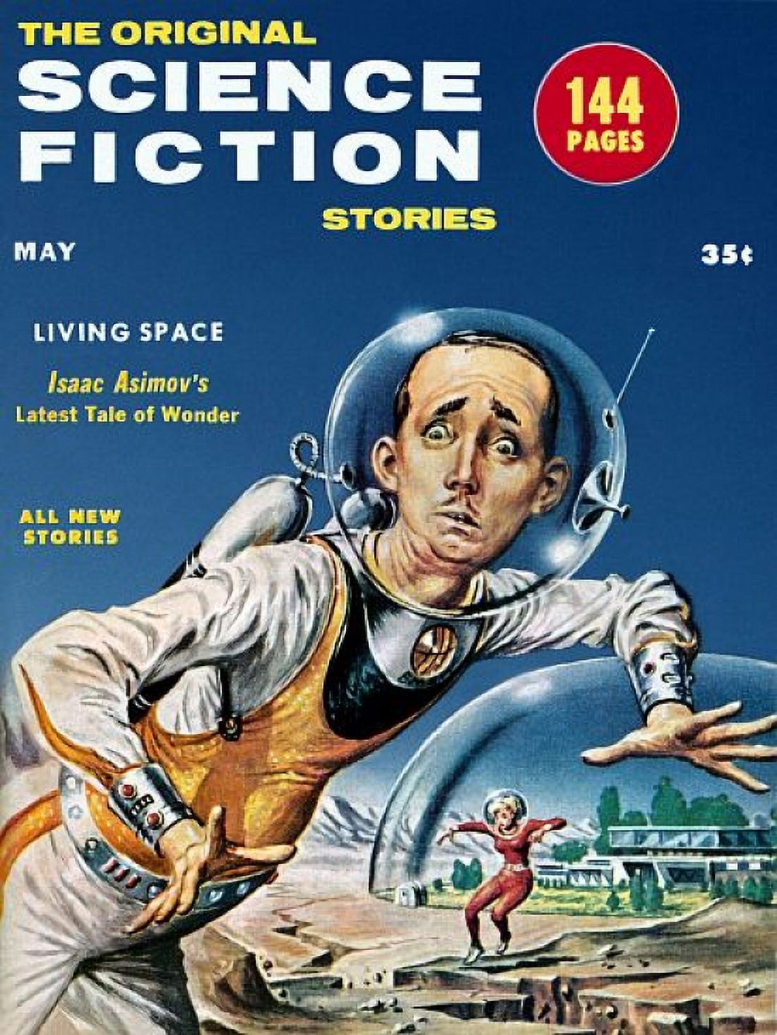 Vintage Sci Fi Living Space Isaac Asimov Canvas Art - (24 x 36)