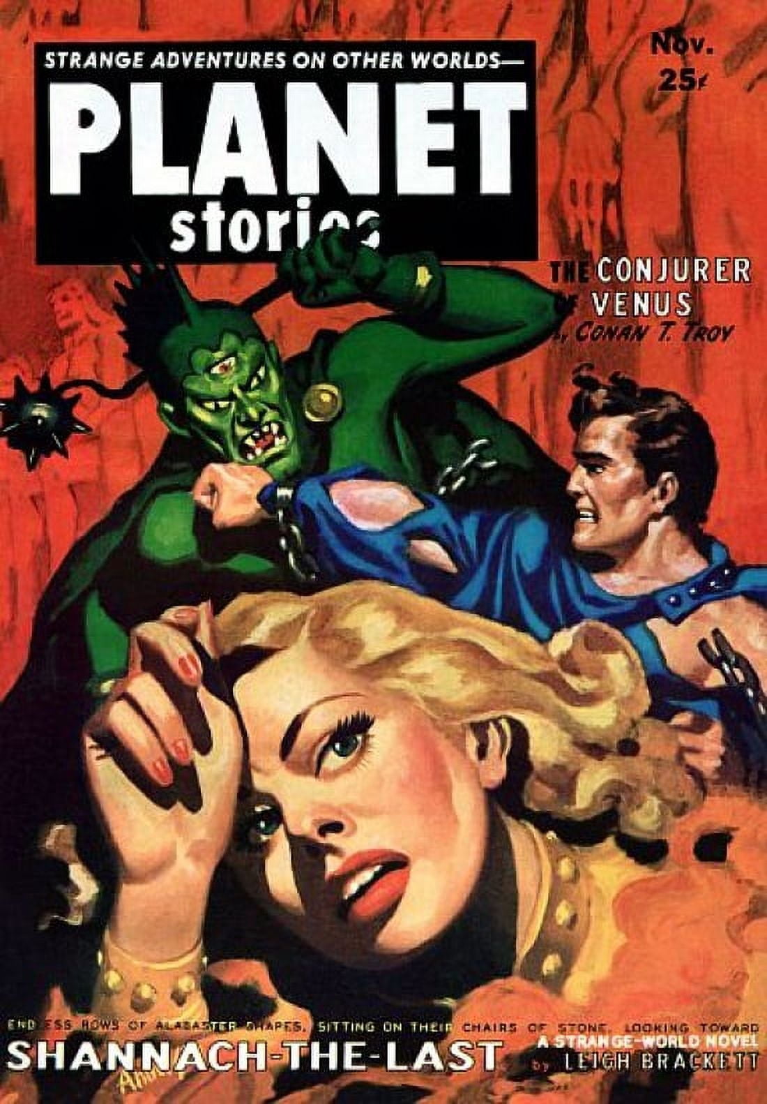 Vintage Sci Fi Planet Stories Conjurer Of Venus Canvas Art - (24 x 36)