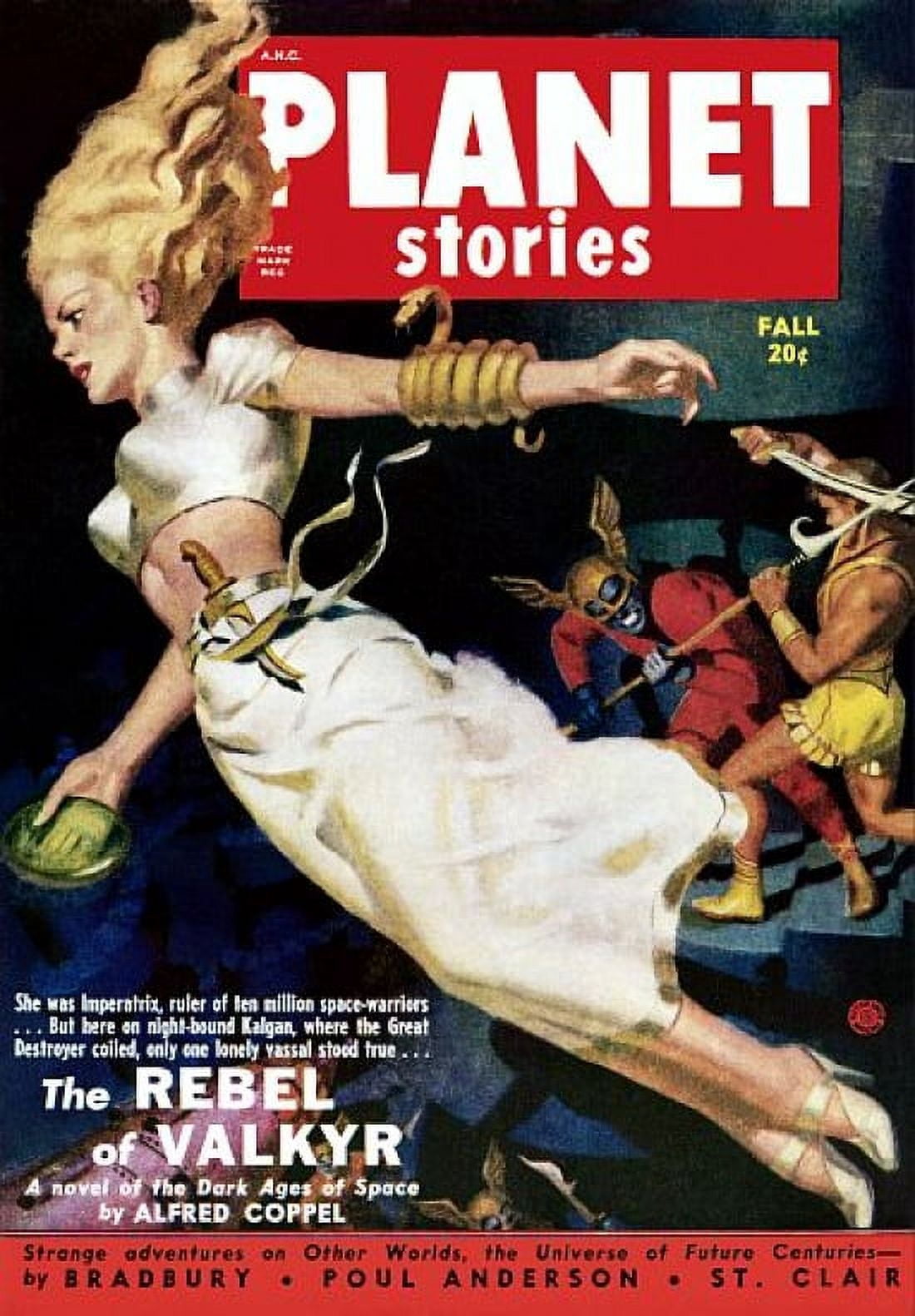 Vintage Sci Fi Planet Stories REBEL of VALKYR Canvas Art - (18 x 24)