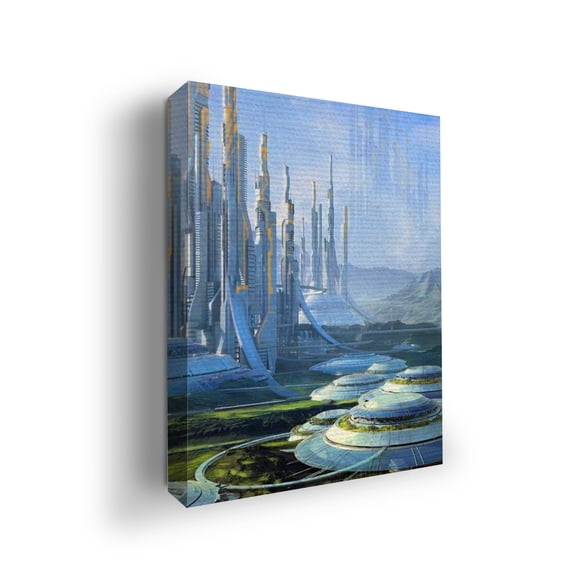 Vintage Sci-Fi Poster Life In Canvas Wall Art by Mavis Print- 12x16 inches Science Fiction Wall Decor | HD Printed & Wooden framed wall art | Modern Wall Decor for Gift | Made in USA