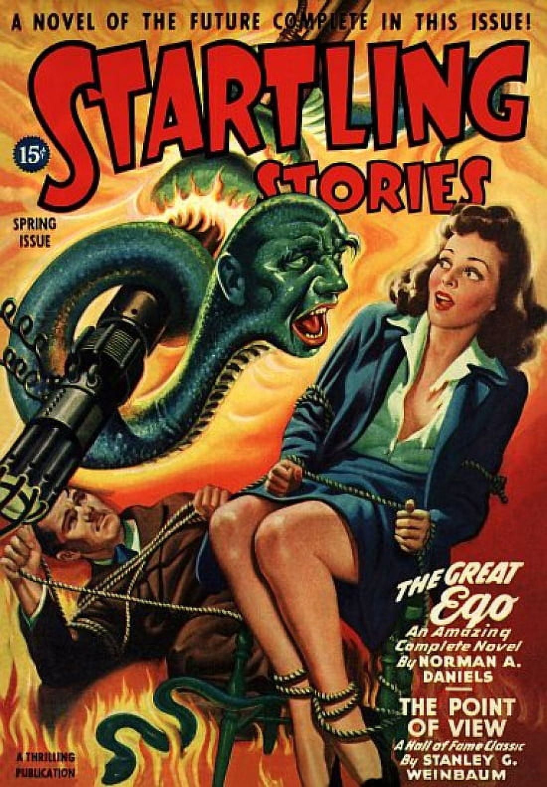 Vintage Sci Fi Startling Stories 15c Great Ego Canvas Art - (18 x 24)