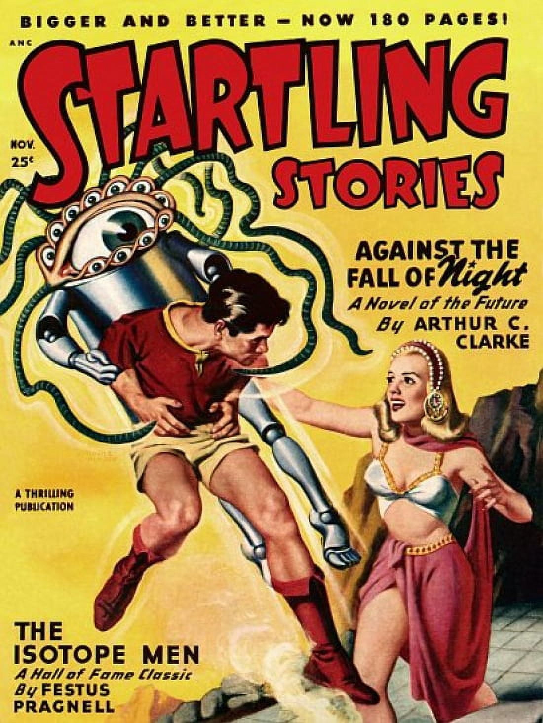 Vintage Sci Fi Startling Stories Arthur C Clark Canvas Art - (24 x 36)