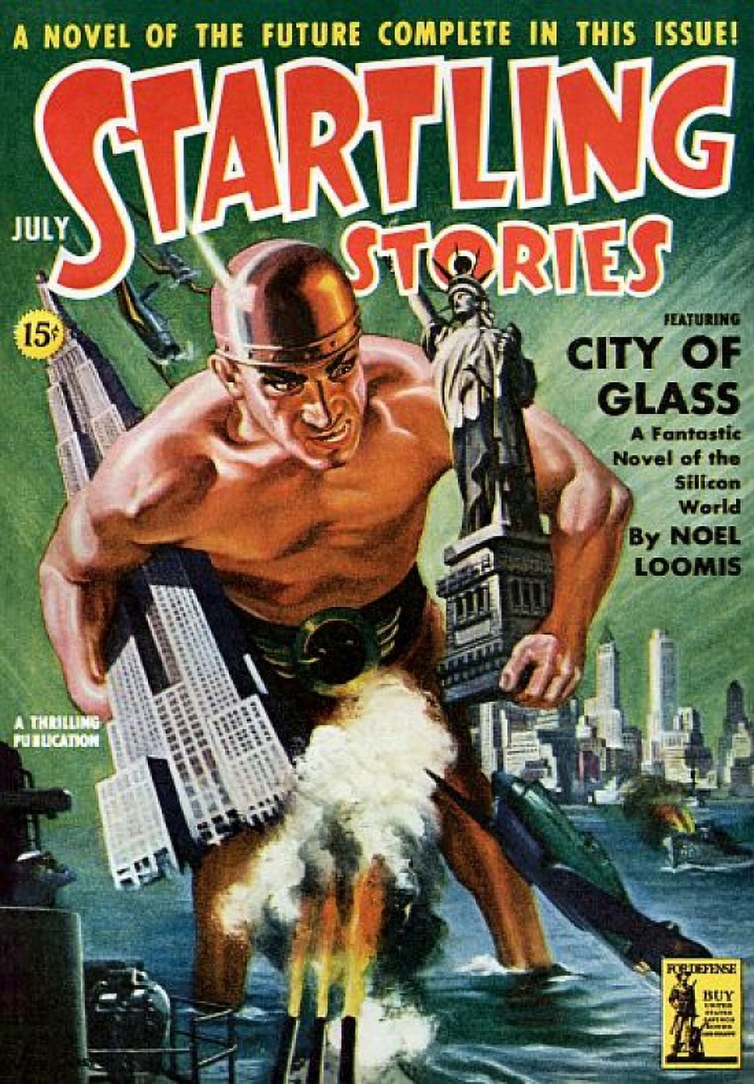 Vintage Sci Fi Startling Stories July 15c Canvas Art - (18 x 24)