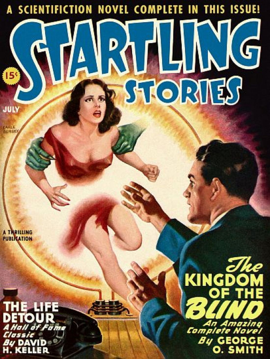Vintage Sci Fi Startling Stories Life Detour Canvas Art - (18 x 24)