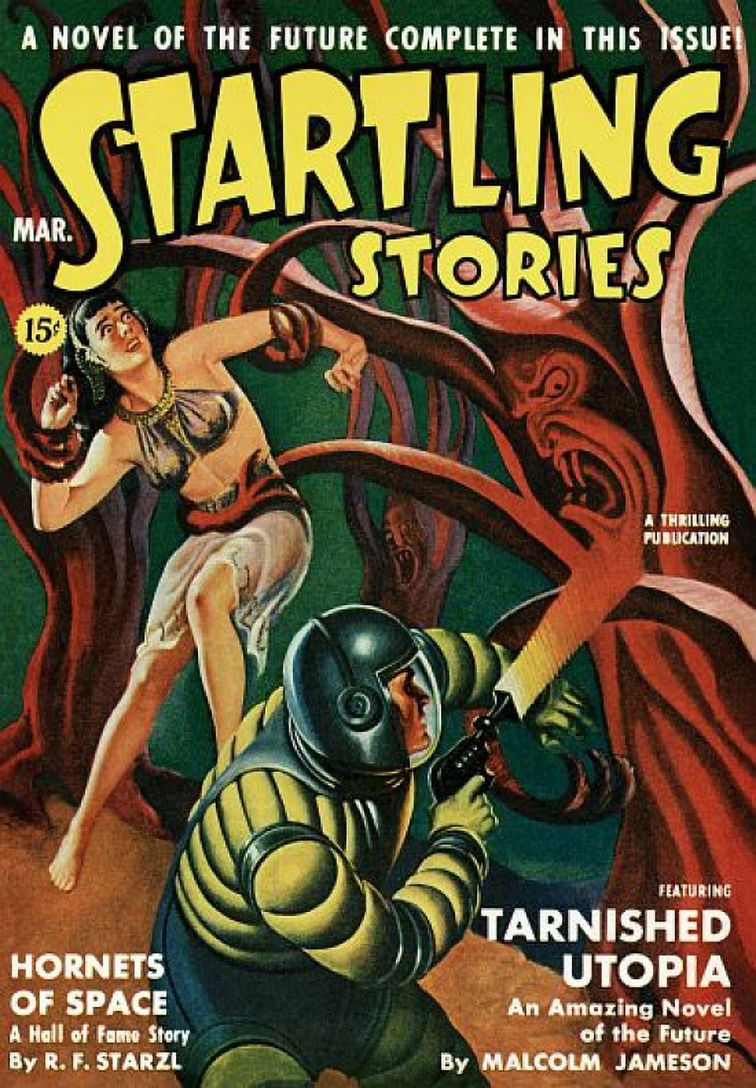 Vintage Sci Fi Startling Stories Mar 15c Canvas Art - (18 x 24)