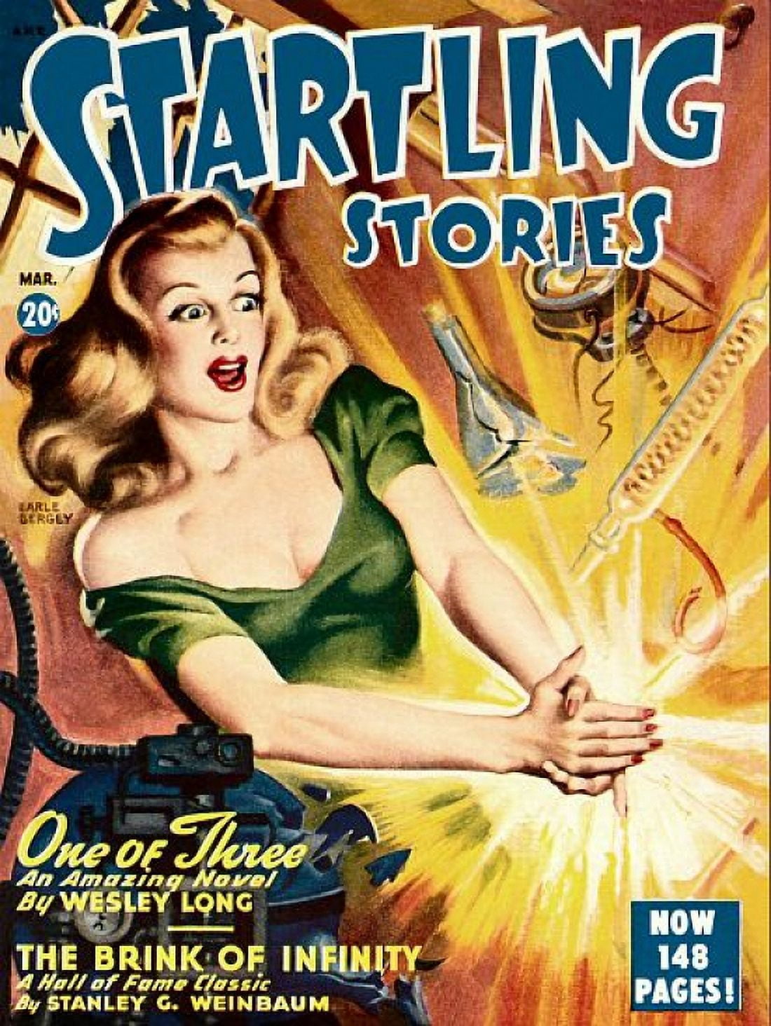 Vintage Sci Fi Startling Stories One Of Three Canvas Art - (24 x 36)