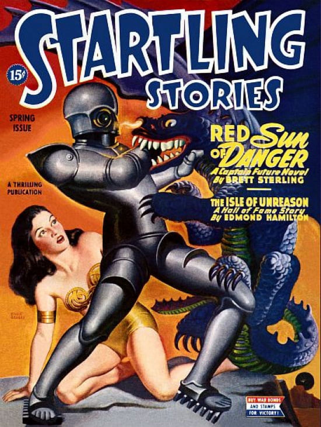 Vintage Sci Fi Startling Stories Spring Issue 15 Canvas Art - (24 x 36)