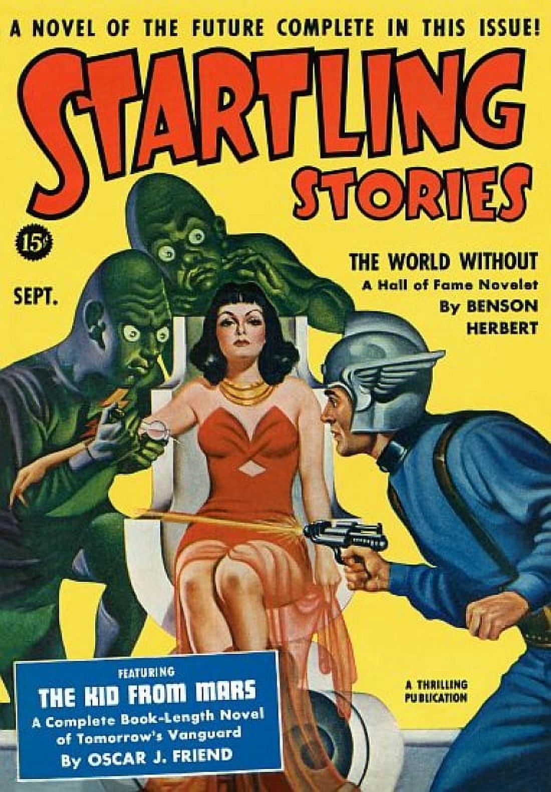 Vintage Sci Fi Startling stories Sept 15c Canvas Art - (24 x 36)