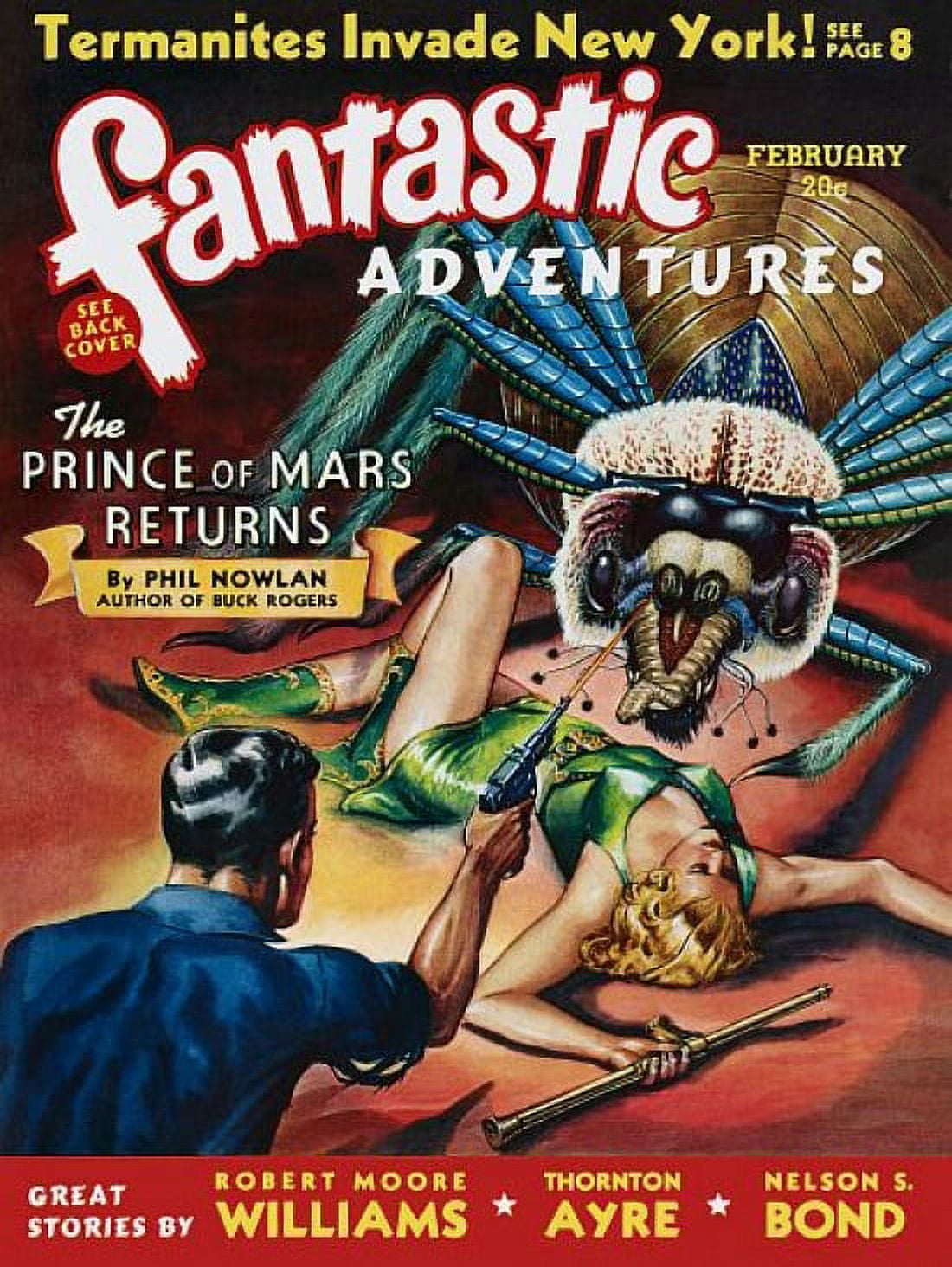 Vintage Sci Fi Termanites Invade New York Canvas Art -  (18 x 24)