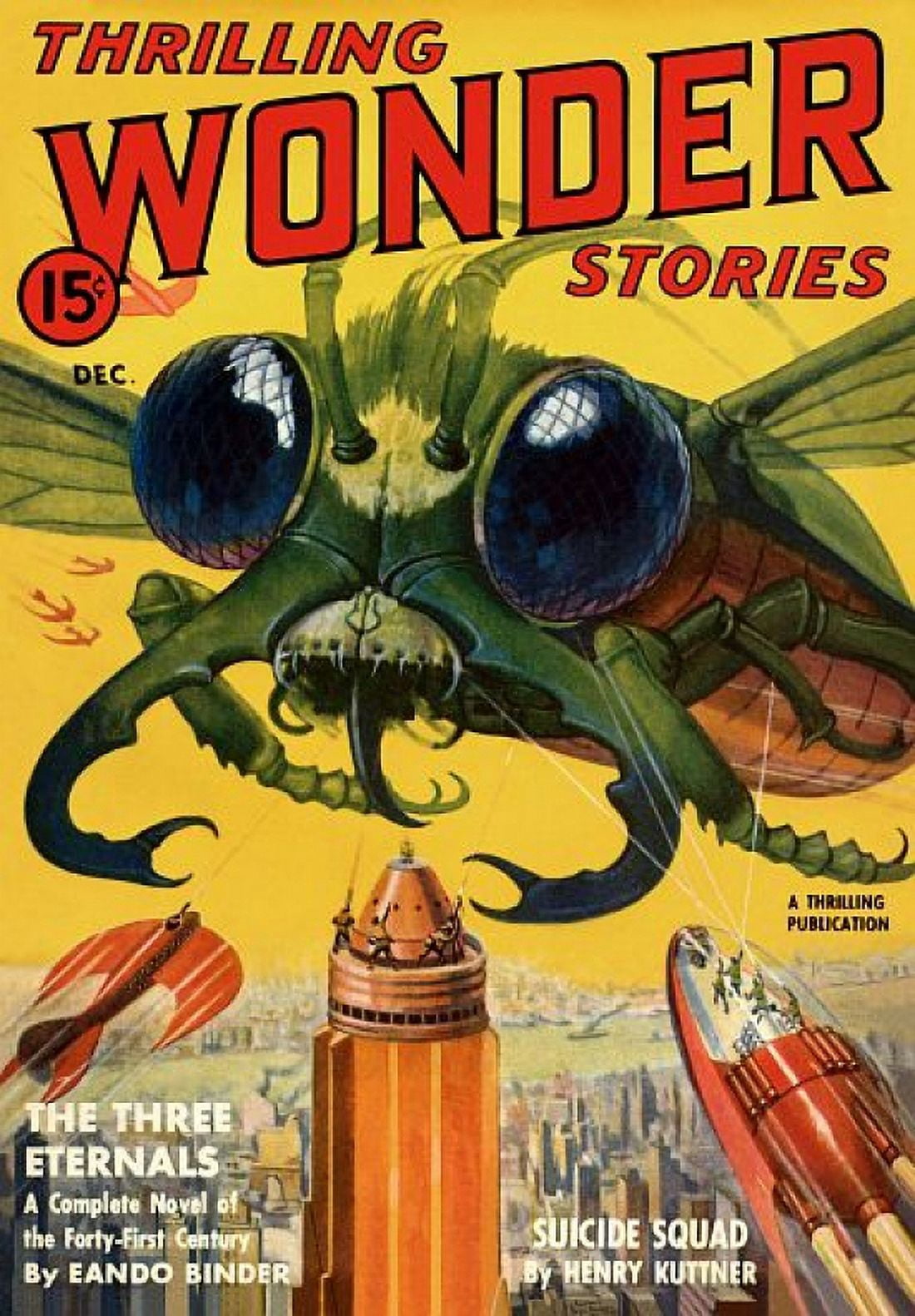 Vintage Sci Fi Thrilling Wonder Stories 15c Dec Canvas Art - (18 x 24)