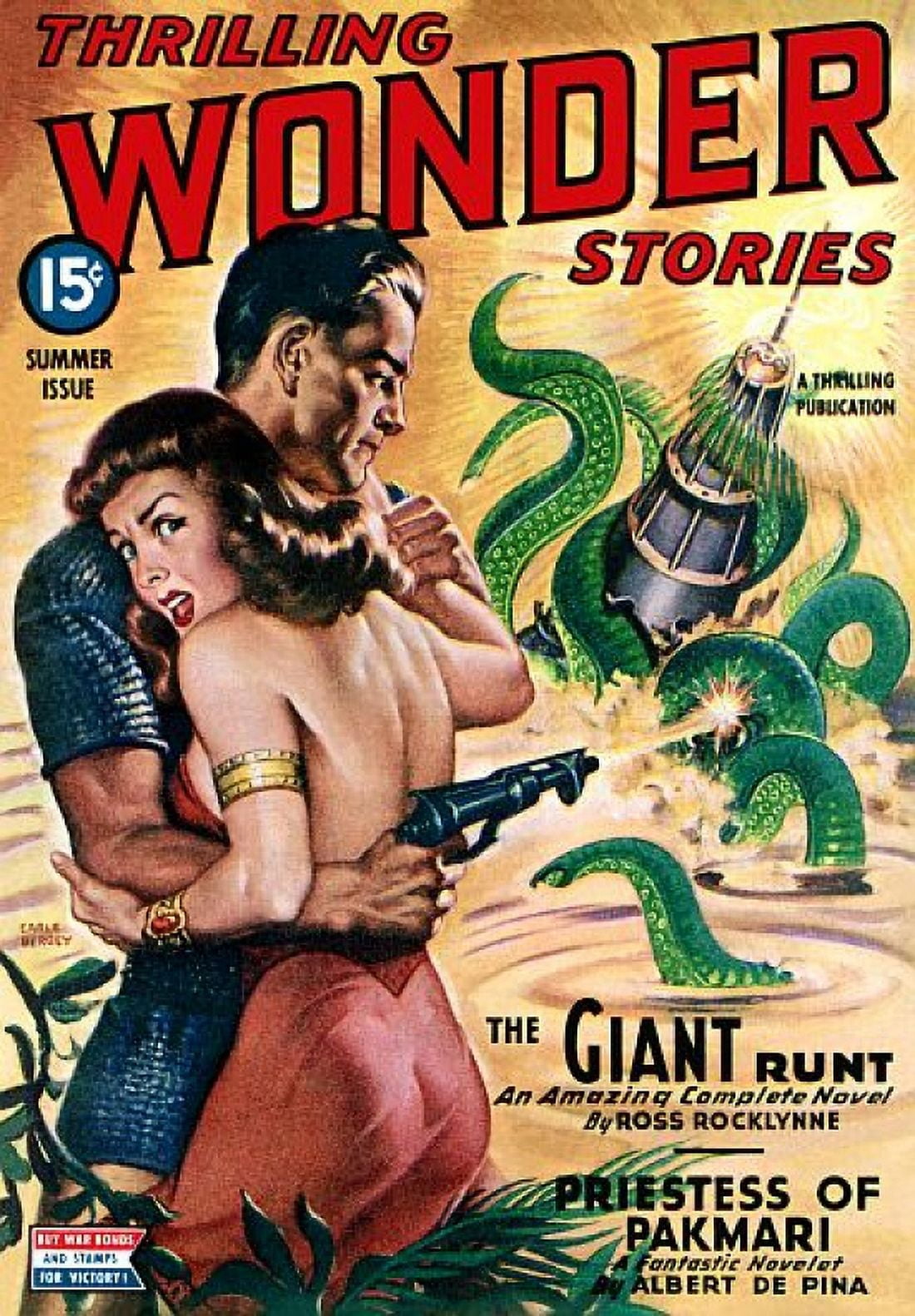 Vintage Sci Fi Thrilling Wonder Stories Canvas Art - (18 x 24)