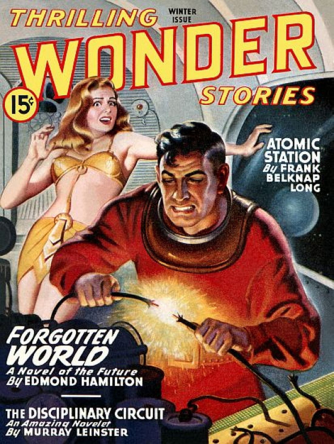 Vintage Sci Fi Thrilling Wonder Stories Winter Canvas Art - (18 x 24)