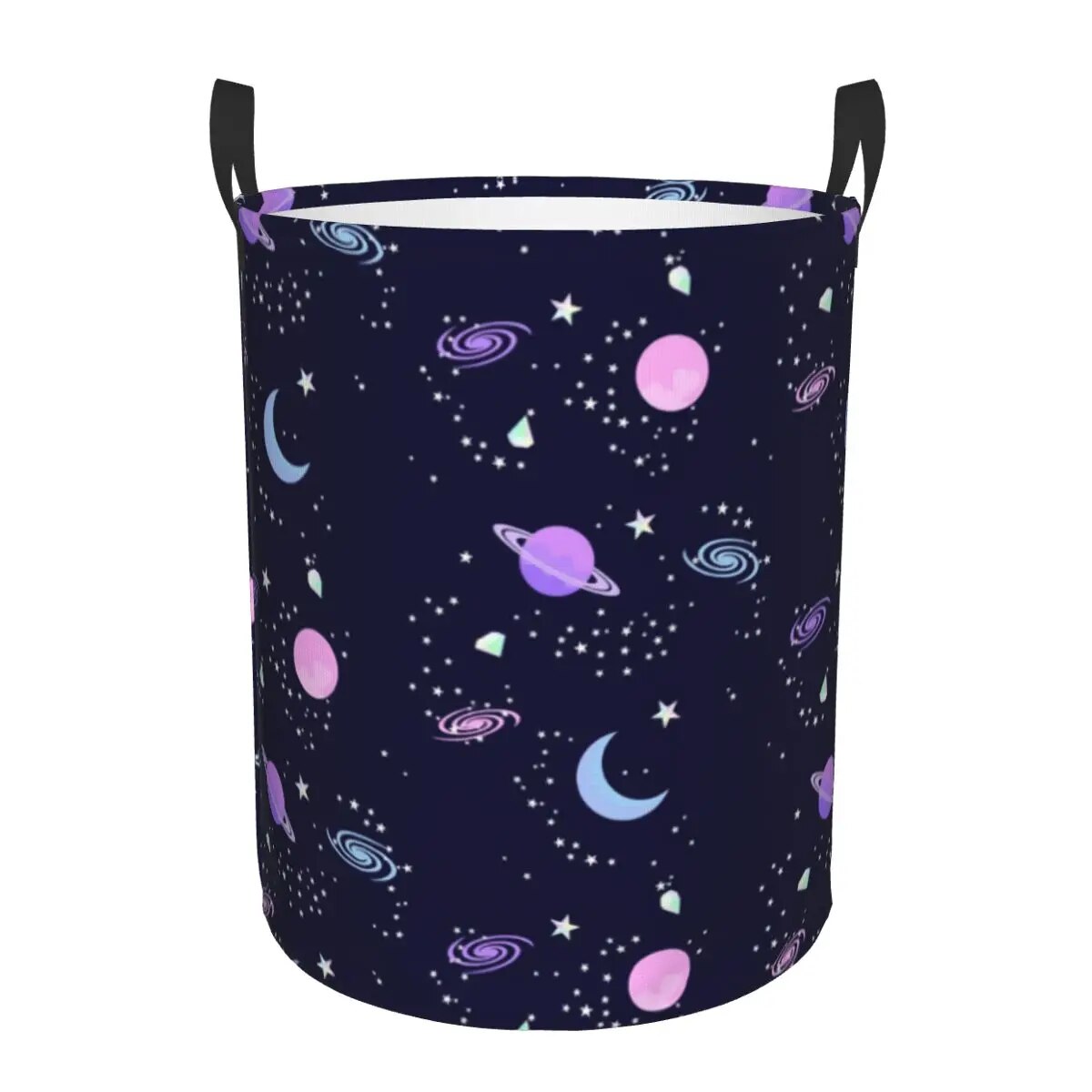 Vintage Sci Fi UFO Flying Saucer Laundry Basket Collapsible Large