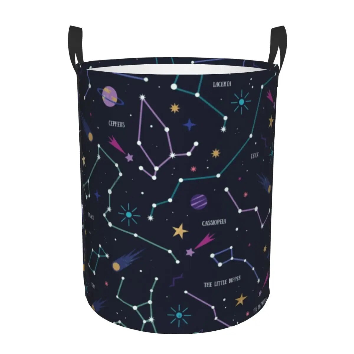 Vintage Sci Fi UFO Flying Saucer Laundry Basket Collapsible Large