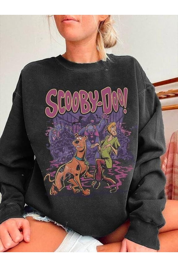 Vintage Scooby Sweatshirt, 90s Halloween Movie Shirt, Vintage Unisex Sweater,Black Color,Size M