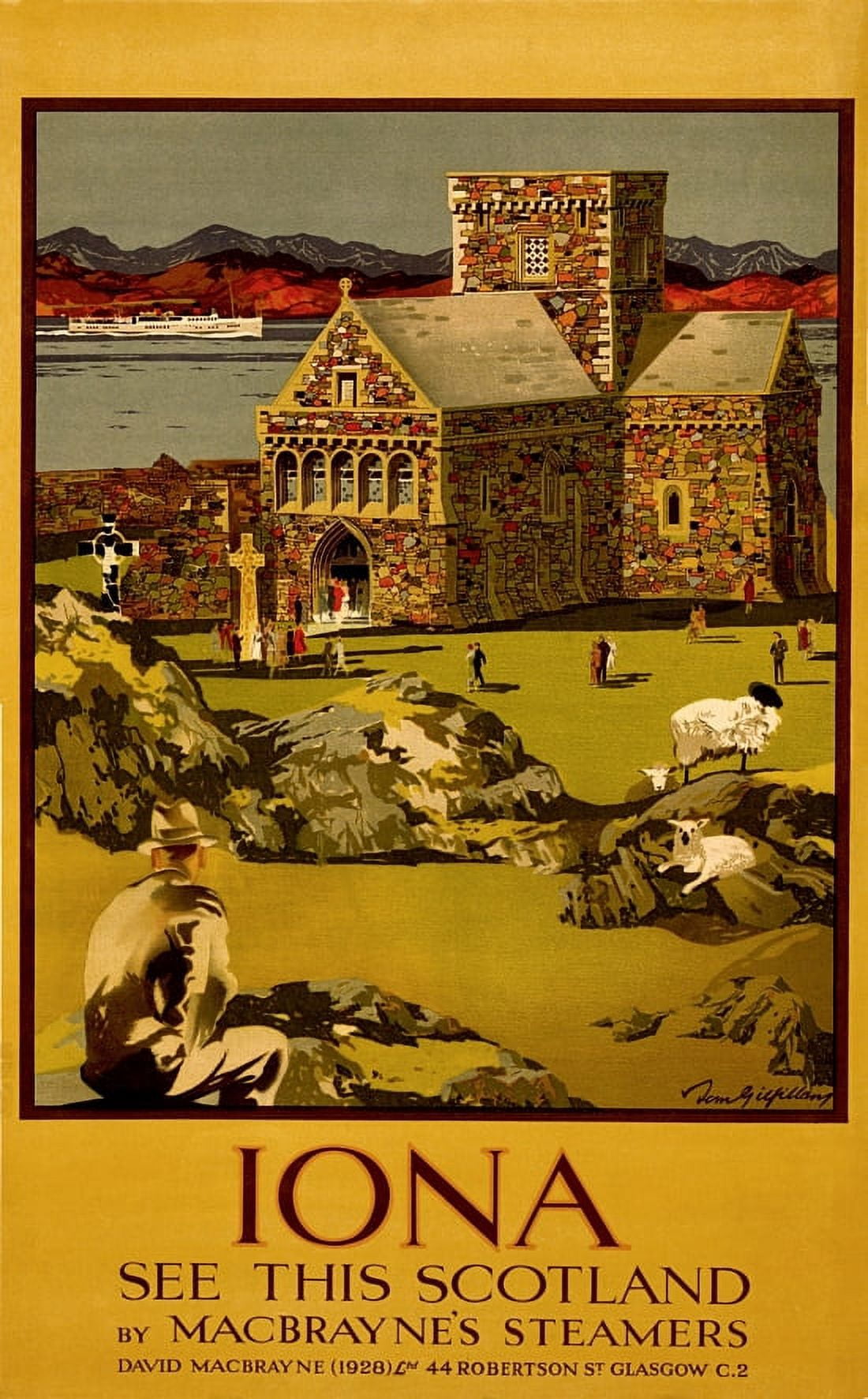 Vintage Scotland Travel Iona See This Scotland Canvas Art - (24 x 36)