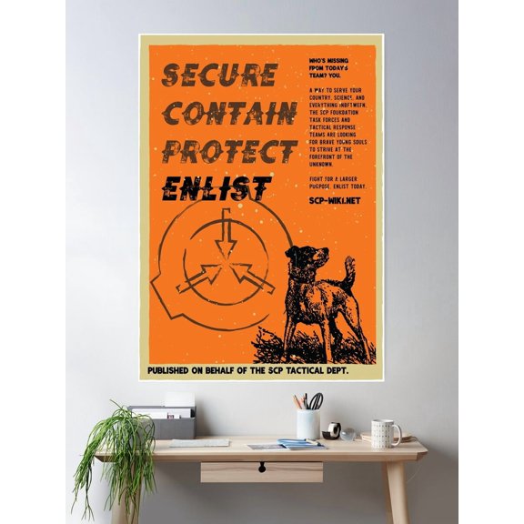 Vintage Scp Containment Team Recruitment Poster Wall Art, Modern Wall Decor For Living Room Bedroom, 12x18 UNFRAMED