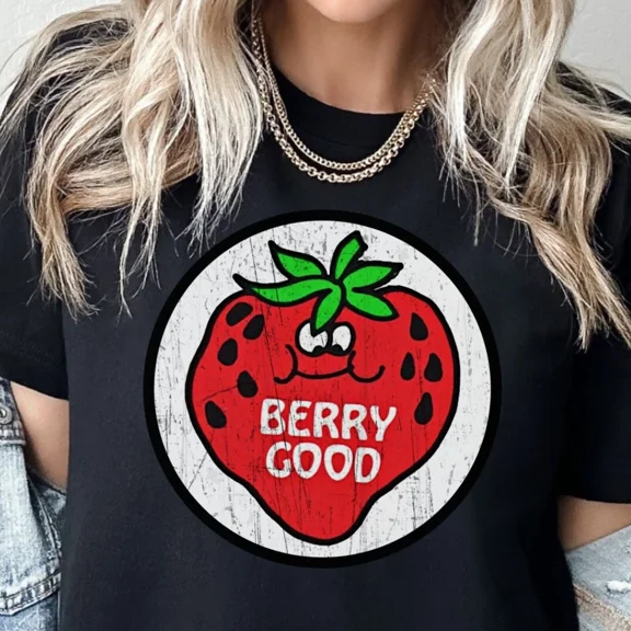 Vintage Scratch and Sniff Sticker Tshirt Graphic T-Shirt Strawberry BERRY GOOD T | eBay