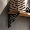 thumbnail image 1 of Vintage Scroll Cast Iron Shelf Bracket Heavy Duty Wall Support with Decorative Swirl Design for Floating Shelves Mantels Kitchen Counter, Black Finish, Includes Installation Hardware, 1 of 7