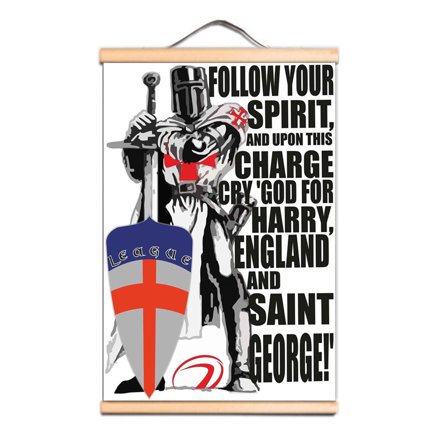 Vintage Scroll Painting of Christian Crusader Warrior - Knights Templar Posters and Prints Wall Decor Art Wall Art Tapestry for Medieval History Enthusiasts Q9,Multicolor,11.8X17.7 inches