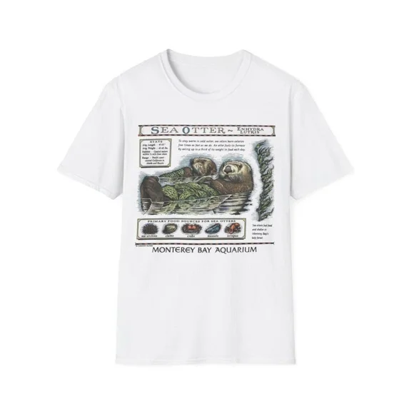 Vintage Sea Otter Montere Shirt, Cute Marine Animal Graphic Tee, Coastal Wildlife Nature Shirt