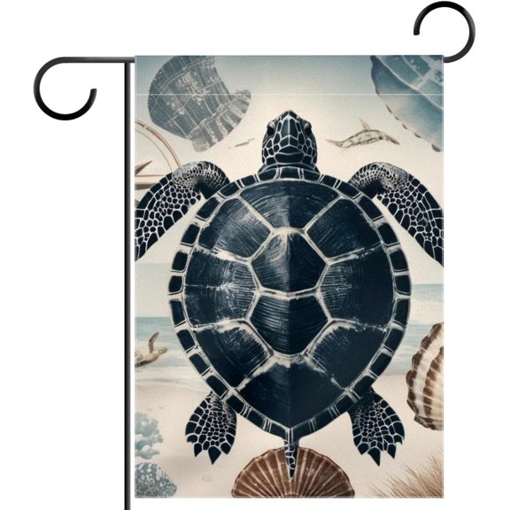 Vintage Sea Turtle Garden Flag 12x18 Vertical Double Sided Farmhouse Holiday Outside Decorations Yard Flag