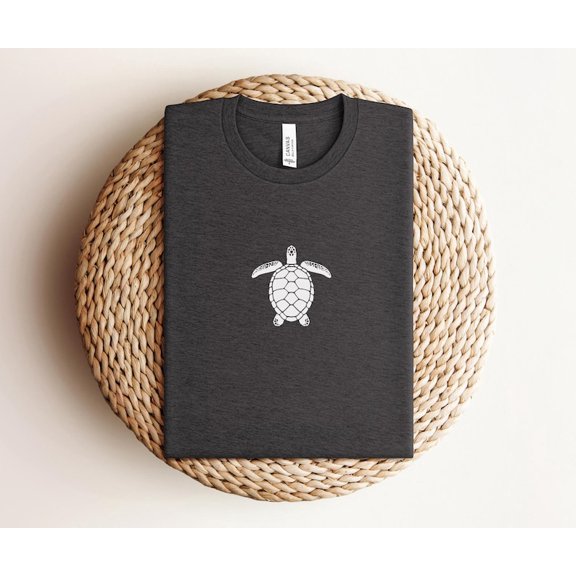 Vintage Sea Turtle Shirt, Summer Tee For Women, Trendy Sea Turtle Summer T-Shirt, Beach T-Shirt, Minimalist Turtle Shirts, Cute Summer Tee, Vintage T-Shirt - All Sizes S-5Xl, Gategoo