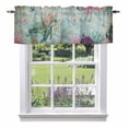 thumbnail image 1 of Vintage Sea Turtles Valance Curtain for Windows Pink Flower Shell Starfish Coral Ocean Watercolor Rod Pocket Curtain Valances Short Window Treatments for Kitchen Bathroom Laundry 42 x 12 Inch, 1 of 9