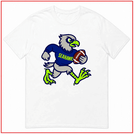 Vintage Seahawk Mascot Retro Bird Emblem Classic Team Style Unisex T Shirt V17377 Size S- 5XL