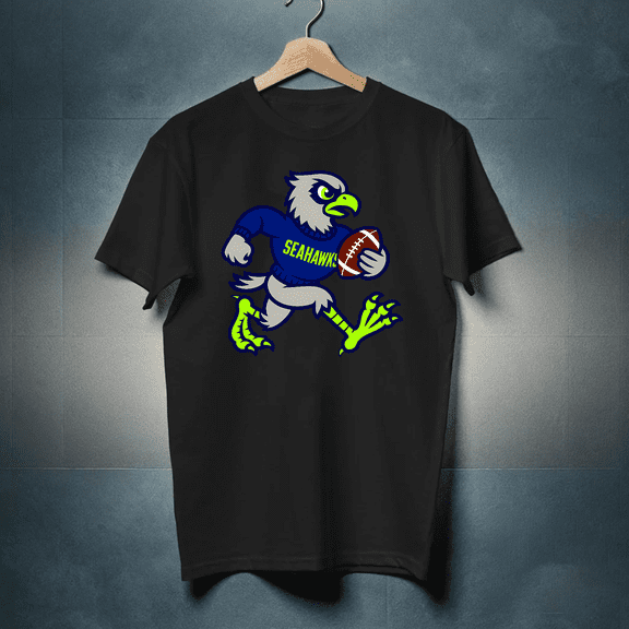 Vintage Seahawk Mascot Retro Bird Emblem Classic Team Style Unisex T-Shirt, up to size 5XL