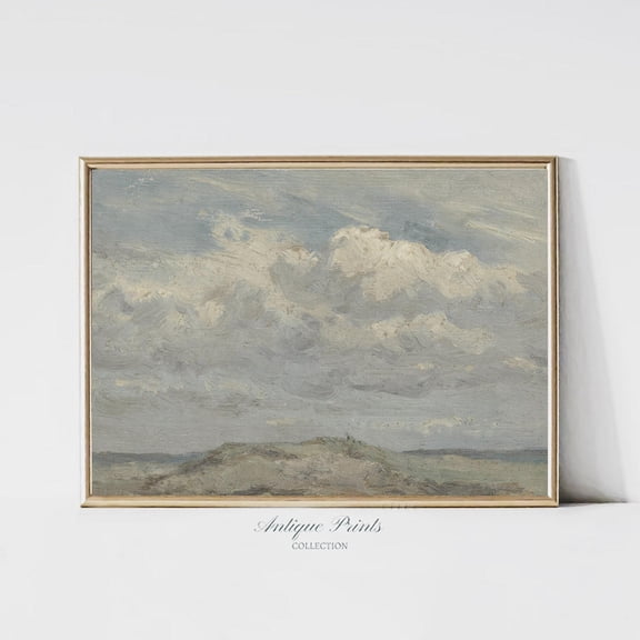 Vintage Seascape Wall Art, Neutral Coastal, Antique Beach Landscape Print, Beach Cottage Decor, Poster, Unframed Poster Size 8x12