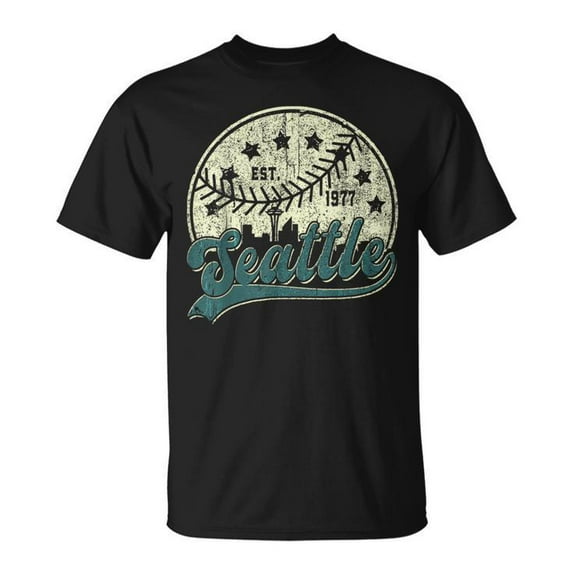 Vintage Seattle Baseball American US Flag T-Shirt, Retro Patriotic Graphic Tee for Men and Women, Perfect for Seattle Baseball Fans, 4th of July or Game Day Apparel, USA Flag Sports Celebration Shirt