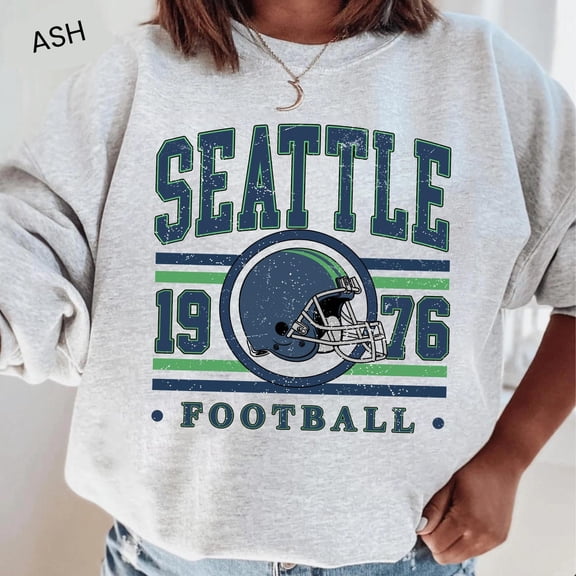 Vintage Seattle Football Crewneck Sweatshirt, Retro Game Day Unisex Sports Fan Pullover