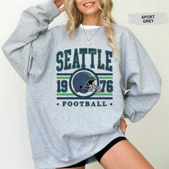 Vintage Seattle Football Crewneck Sweatshirt, Retro Game Day Unisex Sports Fan Pullover