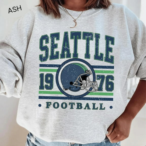 Vintage Seattle Football Crewneck Sweatshirt, Retro Game Day Unisex Sports Fan Pullover