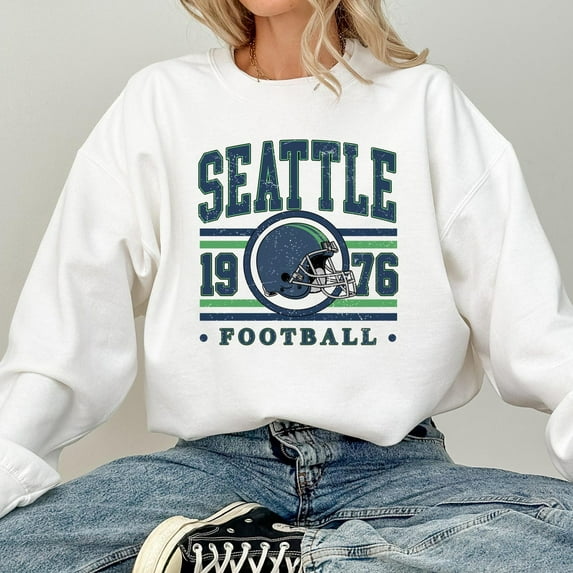 Vintage Seattle Football Crewneck Sweatshirt, Retro Game Day Unisex Sports Fan Pullover
