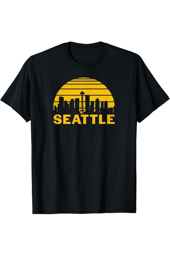 Vintage Seattle Washington Cityscape Retro T-Shirt